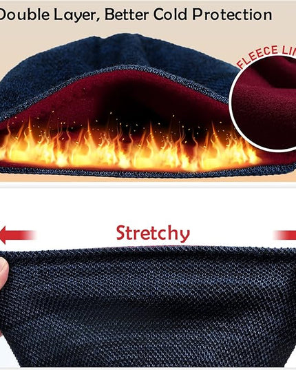 Lvaiz Mens Winter Beanie Hat Warm Fleece Lined Skull Cap for Men Reversible Women Windproof Watch Hat Knit Warm Unisex Beanie