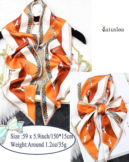 Purse Scarf For Handbags Head Scarves For Women's Hair Bags Scarfs Long Skinny Scarves Fashion Silky