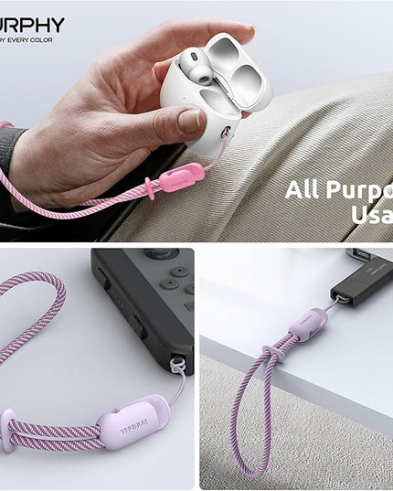 SURPHY 2 Pack Phone Lanyard for Cellphone Case, Phone Wrist Strap for Case, Cellphone Strap with 2-Color Braided, Charm Wrist Lanyard for Women, Cellphone Wrist Lanyard for Women, Rose Pink & Lilac