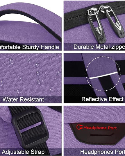 Laptop Backpack,Business Travel Anti Theft Slim Durable Laptops Backpack with USB Charging Port,Water Resistant College Computer Bag for Women & Men Fits 15.6 Inch Laptop and Notebook-Purple