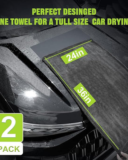 TTRCB Car Wash Kit, Car Cleaning Kit, 2PCS Car Drying Towel (36" x 24"), Car Wash Mitt, Microfiber Towels for Cars, Ultra-Absorbent, Streak Free, Car Detailing Accessories Supplies for SUV, RV, Trucks