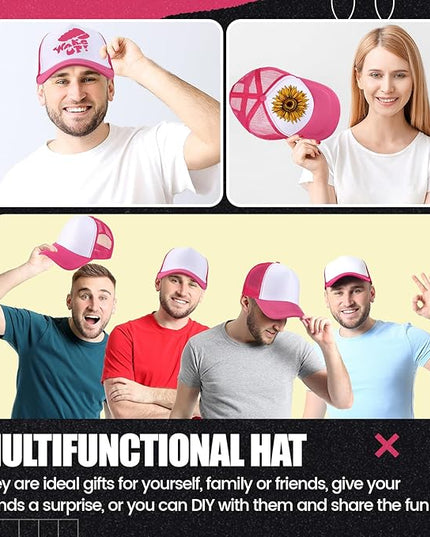 10 Pcs Sublimation Blank Trucker Hats Bulk Mesh Baseball Cap Polyester Mesh Trucker Hat for Men and Women
