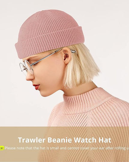 SATINIOR Trawler Beanie Watch Hat Roll-up Edge Skullcap Fisherman Beanie for Women Men
