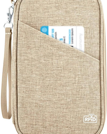 Passport Holder Family, Women Rfid Blocking Passport Wallet, Travel Essentials Premium Wallets, Waterproof Passport Holders Bag for Men Traveling, Travel Document Organizer Credit Cards Case
