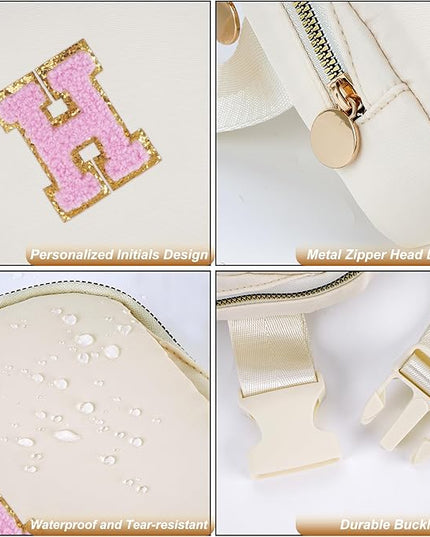 Uygafly Monogrammed Gifts for Women - Fanny Pack & Crossbody Bag for Kids & Women, Trendy Everywhere Belt Bag | Cream