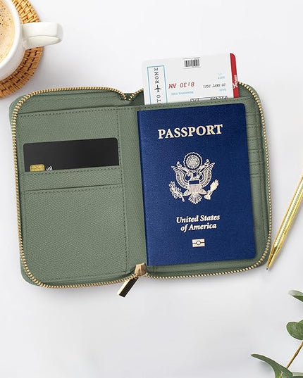 Beautiful Passport Holder for Travel with Wristlet Strap - All-in-One Wallet for Women with Card Slots and Tassel Keychain - Perfect Case to Keep Your Travel Documents Organized & Safe