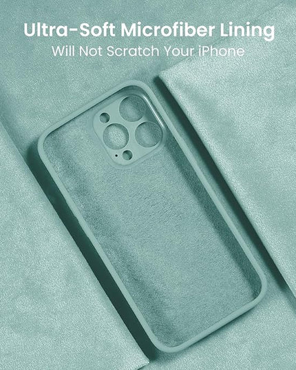 FireNova Designed for iPhone 15 Pro Max Case, Silicone Upgraded [Camera Protection] Phone Case with [2 Screen Protectors], Soft Anti-Scratch Microfiber Lining Inside, 6.7 inch, Mint Green