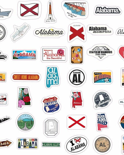 BulbaCraft Alabama Stickers for Laptop, Alabama Party Supplies & Decorations, Gifts for Women & Men