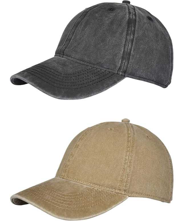 YEANIY Vintage Washed Cotton Plain Baseball Caps Adjustable Unstructured Soft Blank Casual Dad Ball Hats for Men Women