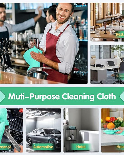 FIXSMITH Turquoise Microfiber Cleaning Cloth -Pack of 8, Highly Absorbent Cleaning Rags, 16"X12" All Purpose Cleaning Towels for Housekeeping, Kitchen, Car, Lint Free and Reusable Microfiber Towels