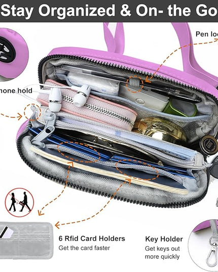 Mini Belt Bag for Women, RFID Small Fanny Pack, Womens Fashion Waist Packs with Extender Strap, Crossbody Bum Bags