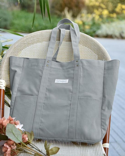 HOMESPON Large Canvas Tote Bag for Women Everything Bag with Pockets and Laptop Sleeve