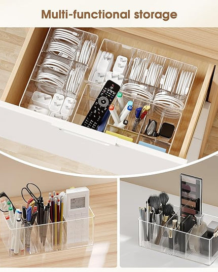 Charger Cable Cord Storage Organizer Easy Storage Without Ties Charger Cable Organizer Cable Management Boxes - 1 Pack（Transparent）