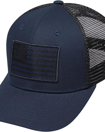 AURR American Flag Trucker Hat, Patriotic Baseball Cap for Men & Women, Breathable Mesh Adjustable Snapback, USA Flag Patch