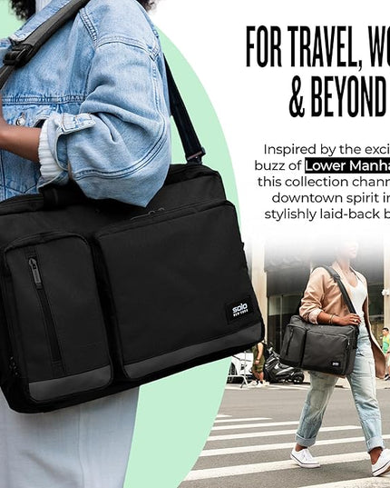 Solo New York Hybrid Briefcase Backpack - Laptop Carrying Bag, Fits 15.6" Computer, Brief for Travel & Work - Duane