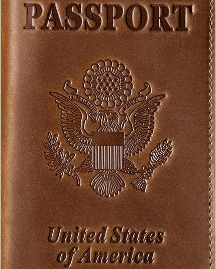 BIAOTIE Premium Leather Passport Holder Covers, Rfid Travel Wallet Passport Document Holder, Travel Essentials Wallet Cover Case for Men and Women (Brown)