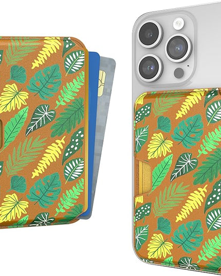 Smartish Wallet for MagSafe iPhones - Side Hustle - Vegan Leather Slim Detachable Magnetic Card Holder for Apple iPhone 17/16/15/14/13/12/13/12 Models - Leaf Me Alone