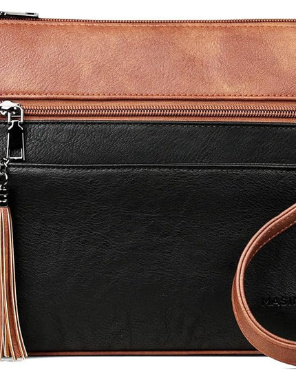 MASINTOR Crossbody Bags for Women, Lightweight Medium Crossbody Purse, Soft Leather Women's Shoulder Handbags with Tassel