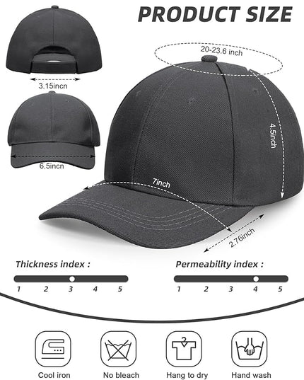 Handepo 24 Pcs Blank Baseball Cap Adjustable Back Strap Plain Blank Camouflage Hat Unisex Baseball Cap for Trucker Men Women