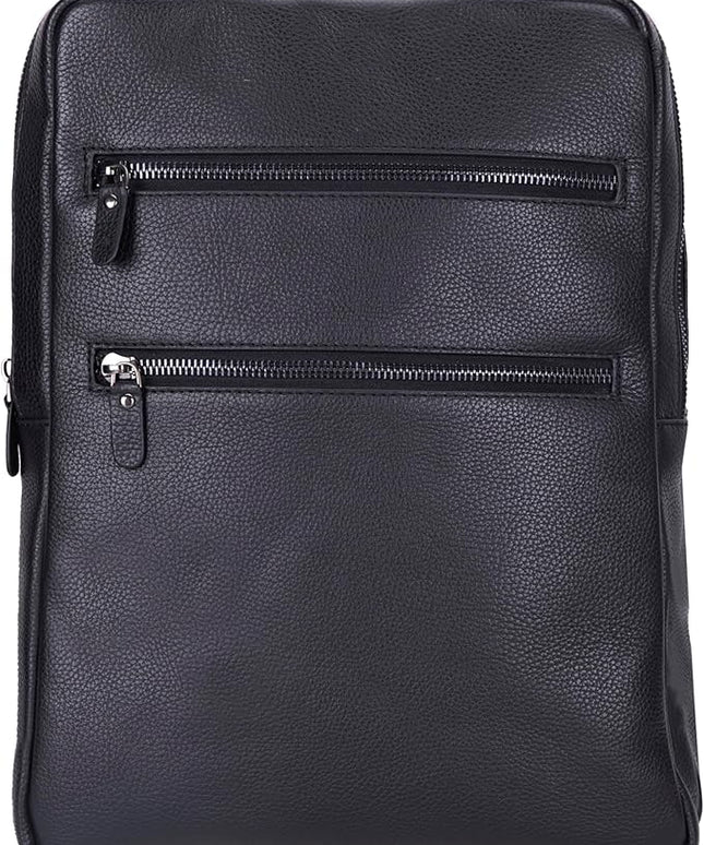 Osceola Genuine Leather Laptop Backpack for Men & Women, Handmade Leather Backpack Fits 16 Inch Laptop (Black)