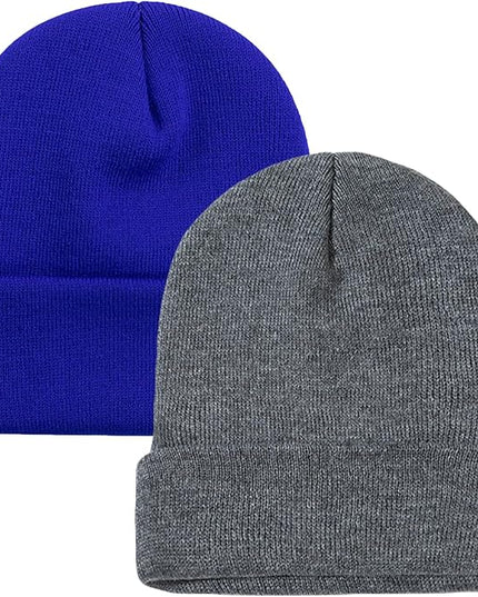 ZOORON 1&2 Pack Beanie for Men Women Slouchy Beanie Hats Winter Knit Caps Soft Ski Hat Unisex