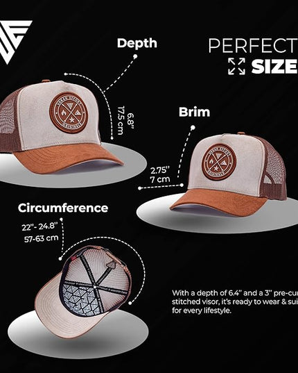 Urban Effort Mesh Back Cap - for Men and Women Baseball Hat 5-Panel Trucker Hat - Great Snapback Closure for Hunting & Hiking