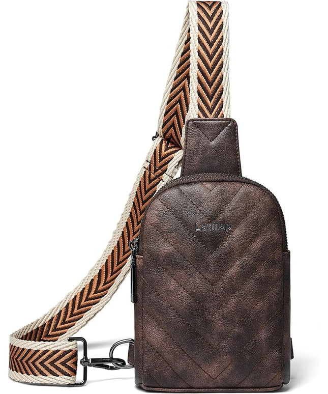 7L Sling Bag for Women Men Leather Small Sling Backpack Daypack Anti Theft Fanny Pack Crossbody Purse Travel