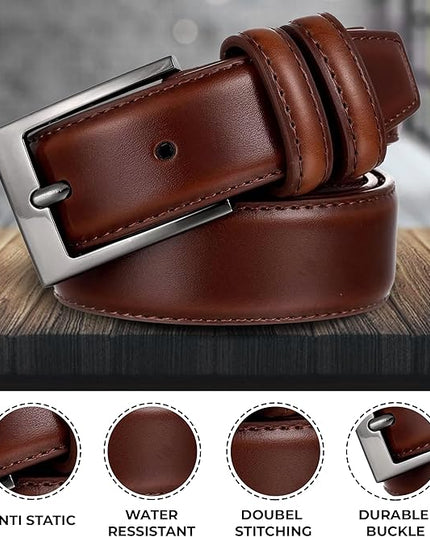 Marino’s Premium Belt Men, Genuine Leather Dress Belt for Men, Casual Mens Belt in Gift Box