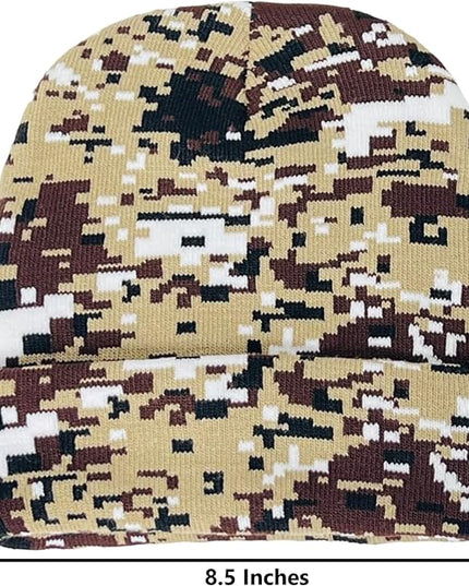 Super Soft Adult & Child Camo Print Winter Knit Beanie Set