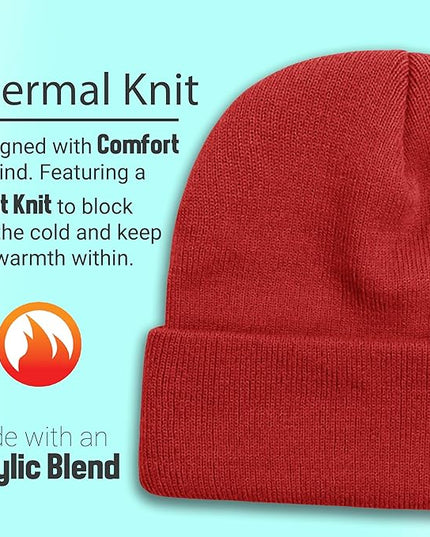 48 Pack Winter Beanies, Bulk Cold Weather Warm Knit Skull Caps, Mens Womens Unisex Hats