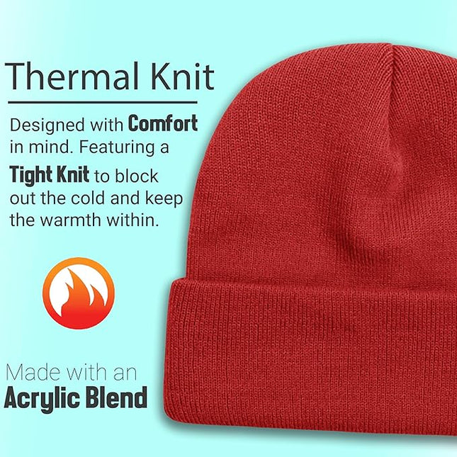 48 Pack Winter Beanies, Bulk Cold Weather Warm Knit Skull Caps, Mens Womens Unisex Hats