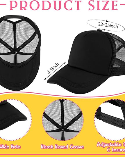Hercicy 40 Pack Sublimation Blank Trucker Hat Bulk Baseball Cap Adjustable Mesh Unisex Polyester Hat Heat Transfer
