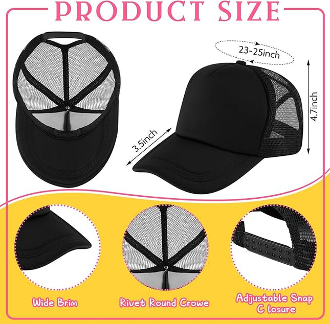 Hercicy 40 Pack Sublimation Blank Trucker Hat Bulk Baseball Cap Adjustable Mesh Unisex Polyester Hat Heat Transfer