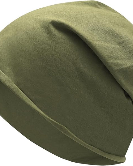 ZLYC Cotton Thin Slouchy Beanie Hat for Men Women Fashion Soft Stretch Knit Skull Cap