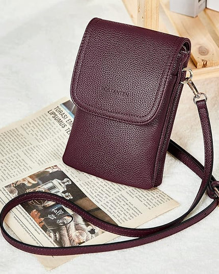 BOSTANTEN Vegan Leather Small Crossbody Bags for Women Designer Cell Phone Bag Wallet Purses Adjustable Strap