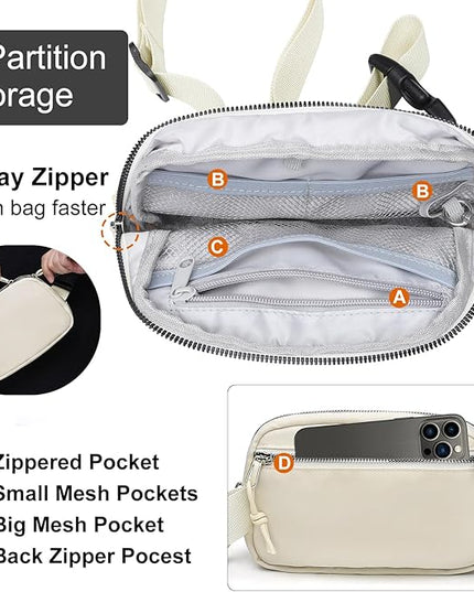 Mini Belt Bag for Women, RFID Small Fanny Pack, Womens Fashion Waist Packs with Extender Strap, Crossbody Bum Bags