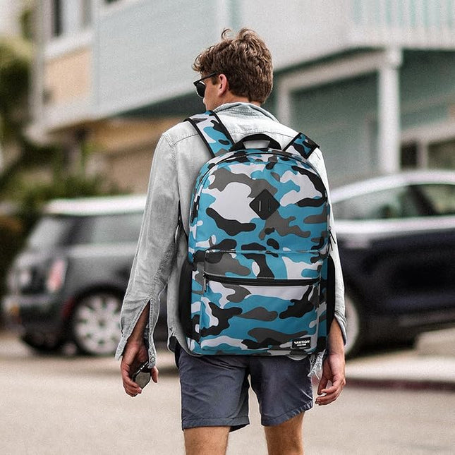 YAMTION School Backpack,Bookbag Men and Teen Boy Schoolbag with USB Charging Port for High School College