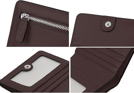AINIMOER Small Leather Wallet for Women, Ladies Credit Card Holder RFID Blocking Women's Mini Bifold Pocket Purse