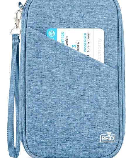 Passport Holder Family, Women Rfid Blocking Passport Wallet, Travel Essentials Premium Wallets, Waterproof Passport Holders Bag for Men Traveling, Travel Document Organizer Credit Cards Case