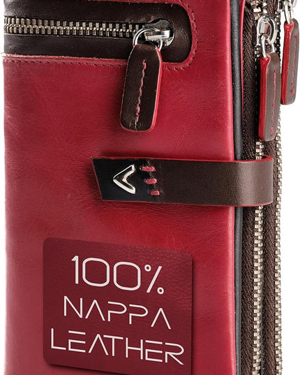 Lavalen Leather Purses for Women - Elegant Ladies Purse - RFID Wallet for Women - Leather Handcrafted Ladies Wallet - Small & Colourful with Coin Pocket & Cards - For daily Use - Box for Gift.