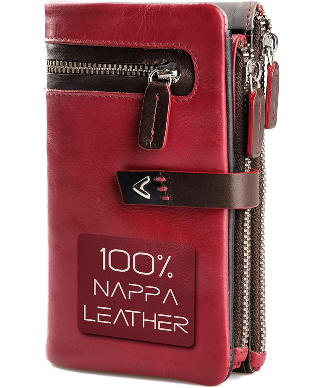 Lavalen Leather Purses for Women - Elegant Ladies Purse - RFID Wallet for Women - Leather Handcrafted Ladies Wallet - Small & Colourful with Coin Pocket & Cards - For daily Use - Box for Gift.