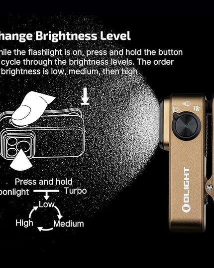 OLIGHT Oclip Pro EDC Flashlight Clip-on Light, Rechargeable 500 Lumens with Three Lighting Solutions Type-C Charging, Magnetic Flash Lights for Outdoor or Indoor Use(Ancient Script)