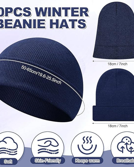 Winter Beanie Hats Bulk for Women Men Cozy Knitted Cuffed Skull Cap Soft Ski Hat for Homeless Gift Donation