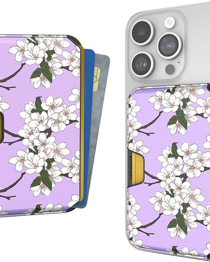 Smartish Wallet for MagSafe iPhones - Side Hustle - Vegan Leather Slim Detachable Magnetic Card Holder for Apple iPhone 17/16/15/14/13/12/13/12 Models - Very Cherry Blossom