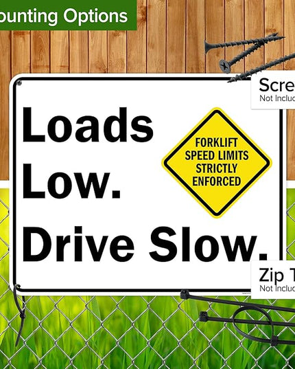 Loads Low Drive Slow Sign, 24x30 Inches, 55 mil thick HDPS (high density polystyrene), Made in USA by My Sign Center