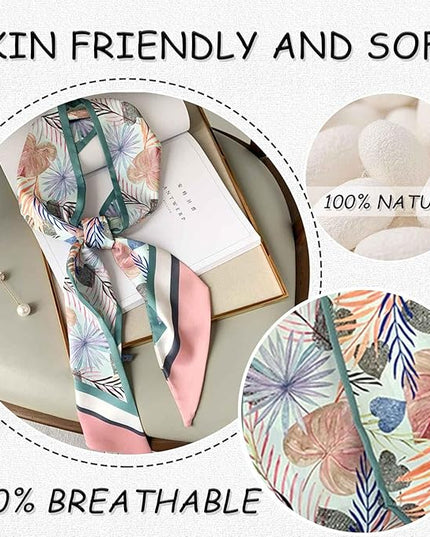 Dailyacc Hair Scarf for Women Fashion Silky Satin Headscarf Wrap Breathable Lightweight Neck Scarves For Handbag