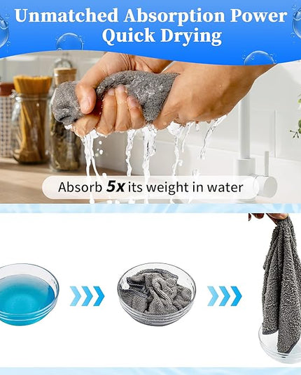 FIXSMITH Shop Towels-400 Pack, Multi-Functional Shop Rags, 12 x 16 in Microfiber Cleaning Cloth, Highly Absorbent Cleaning Rags, Cleaning Towels for Car Kitchen Home Office