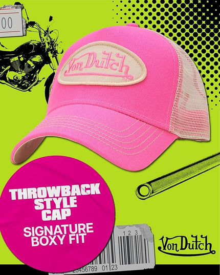 Von Dutch Unisex Trucker Hat - Curved Bill Mesh Back Retro Classic Adjustable Snapback Baseball Cap for Men and Women