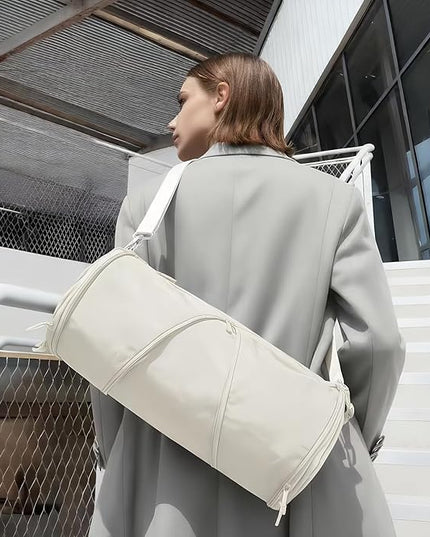 Expandable Crossbody Bag, Trendy Waterproof Nylon Wrinkle Fabric Sling Shoulder Purse for Women & Men