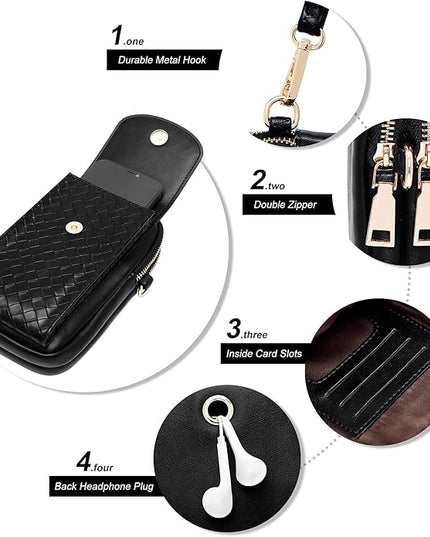 KUKOO Small Crossbody Bag Cell Phone Purse Wallet with Credit Card Slots for Women
